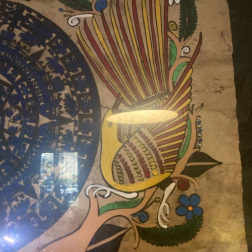 Piedra del Sol Aztec Sun Stone papyrus replica like new