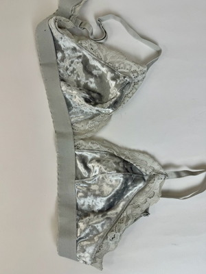 H&M Bustier velvet and lace size small like new, gray silver