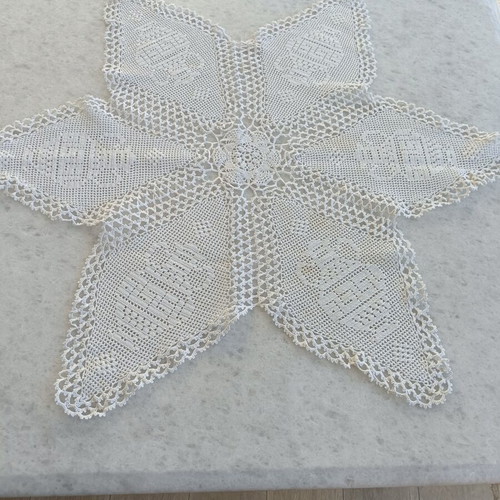 Handmade crochet doily 75 cm diameter, used cotton yarn