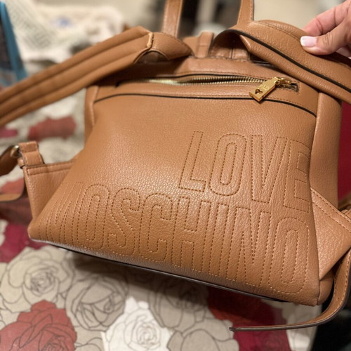 Love Moschino backpack like new, brown with metal details