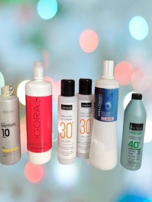 Hair dye oxygen used, pack with Farcom, Schwarzkopf, Lorvenn, Wella, Miss Sandy