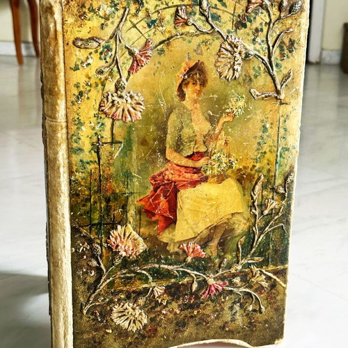 Victorian French card or photo holder used, early 20th century