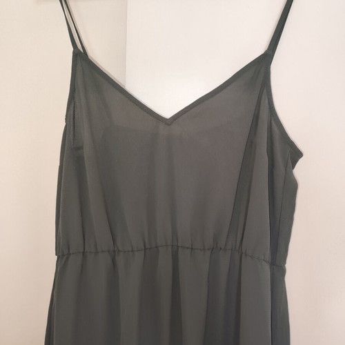 H&M khaki beach dress semi-transparent XL used with side slits