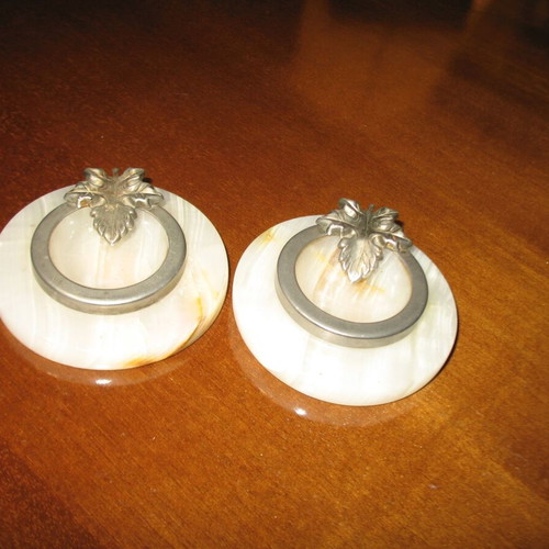 Pair of individual granite ashtrays new