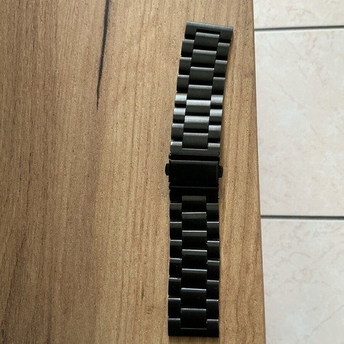 Metal bracelet watch strap 22cm used, black