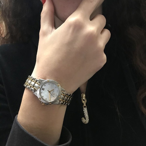 Maurice Lacroix 18k women's watch new with mother of pearl and brilliant diamonds