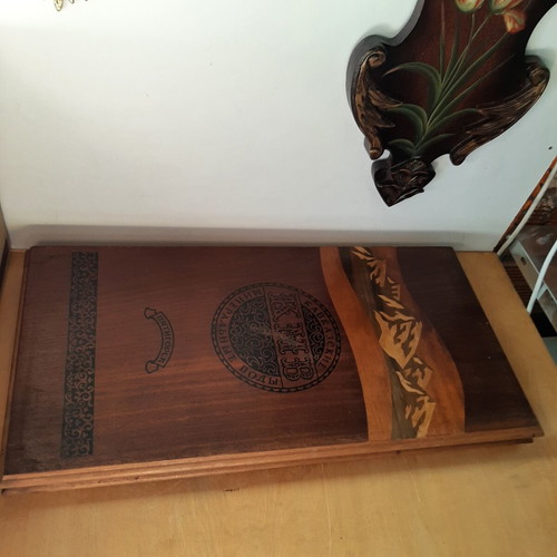 Handmade wooden backgammon from Caucasus used