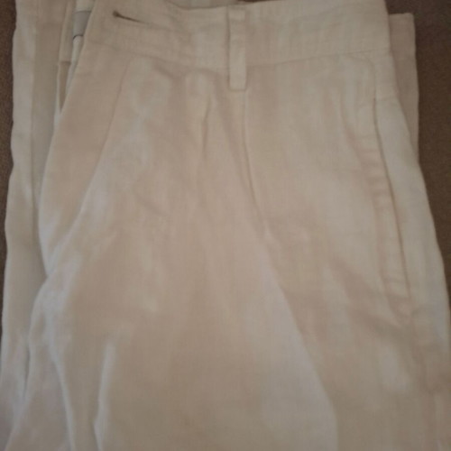Mango women's linen pants, size M, white, wide leg