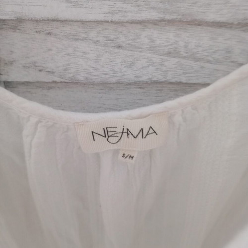 Nema dress small medium 100% cotton like new, white and gold