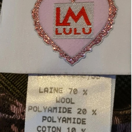 LM Lulu wool skirt with lace L like new, brown and pink