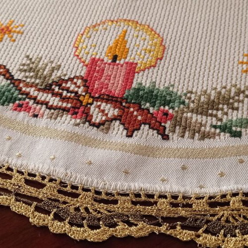 Handmade embroidery with Christmas theme like new