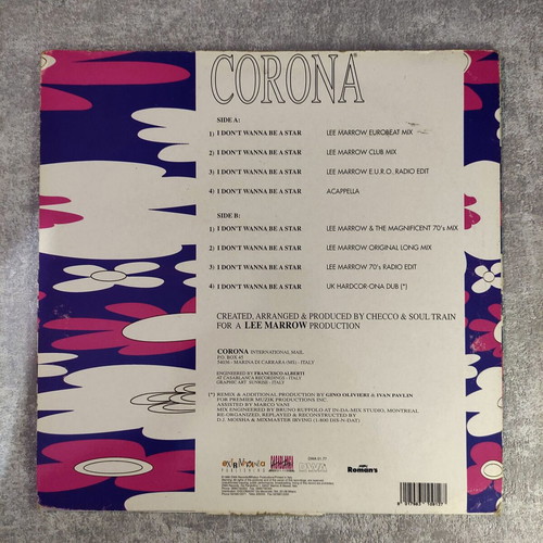 Corona I Don't Wanna Be A Star 12'' Vinyl Maxi Single used