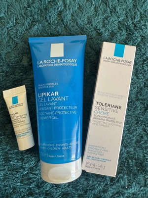 La Roche Posay set with Toleriane Sensitive Cream, Lipikar Gel and Effaclar Serum new