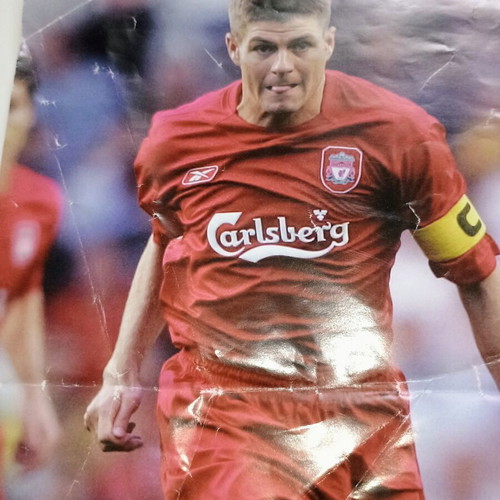 Steven Gerrard Liverpool Europe's Champions 2005-06 poster used