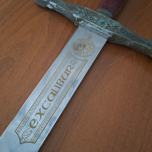 Excalibur decorative sword used, authentic replica from Toledo Spain