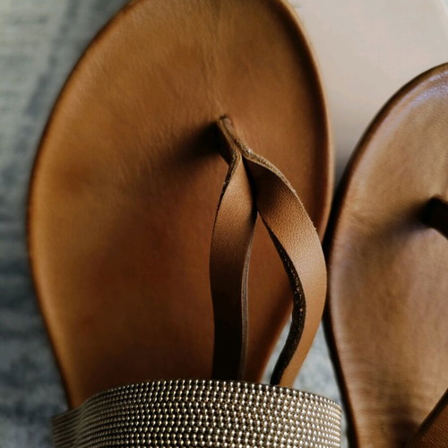Tsakiris Mallas sandals tan like new, size 40