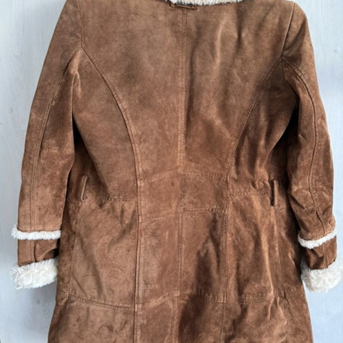 Milestone brown shearling-style coat like new
