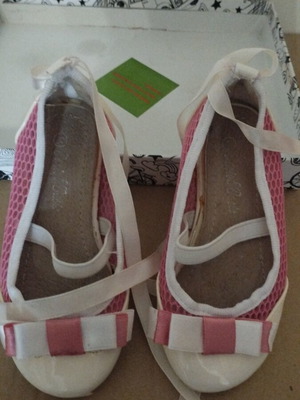 Ballerinas for girl size 23 used, white and pink