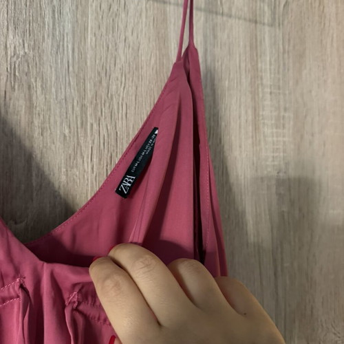 Zara pink satin maxi dress