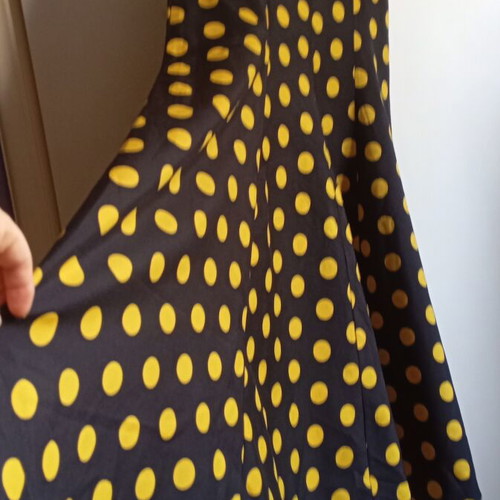 Polka Dot Midi Dress used, black and yellow, retro style