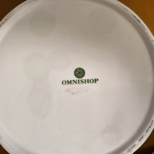 Omnishop two-tier ceramic biscuit jar like new with candy-shaped lid