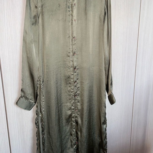 Zara long shirt used with embroidery green, size XS