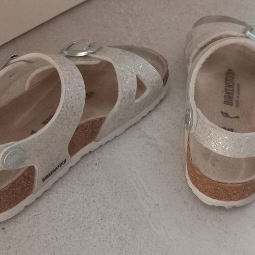 Birkenstock sandals size 26, silver