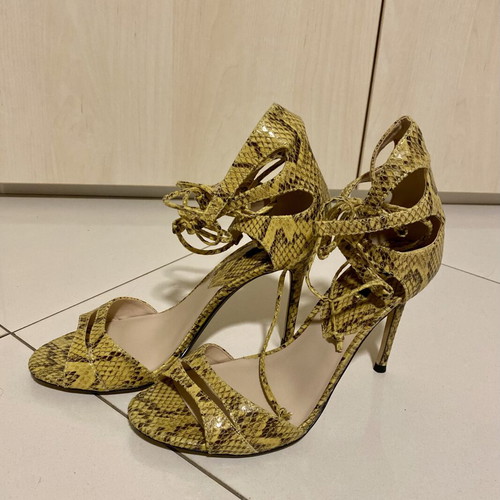 Mango sandals with ankle laces, new, heel height 10cm, size 39