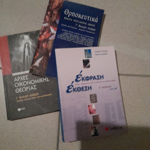 High School Grade 3 Textbooks new, 3 books, economic theory, expression, religion