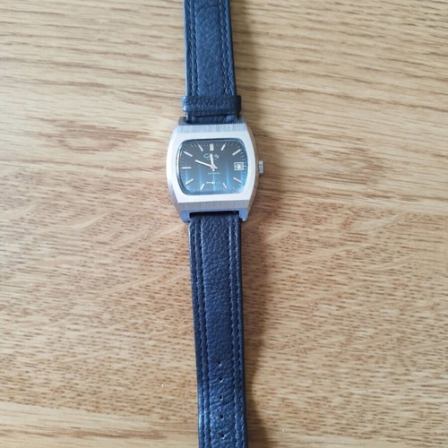 Candy wristwatch used, blue dial, steel back plate
