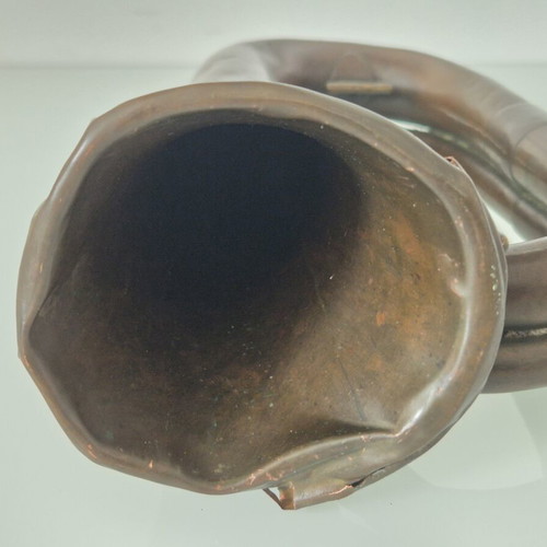 C. Mahillon brass bugle and WW1 infantry signalman portrait