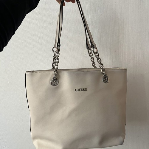 Guess shoulder bag used, white and beige