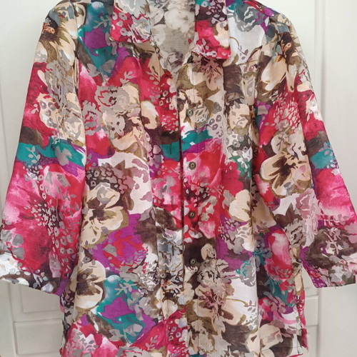 Alia semi-transparent blouse used, multicolor, size XL