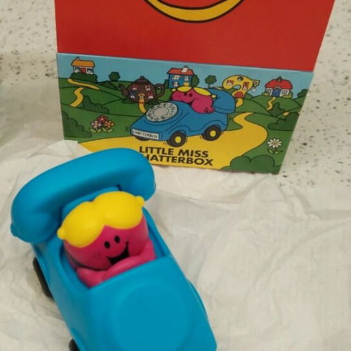 McDonald's MrMen Little Miss toy set of 4 new with boxes and stickers