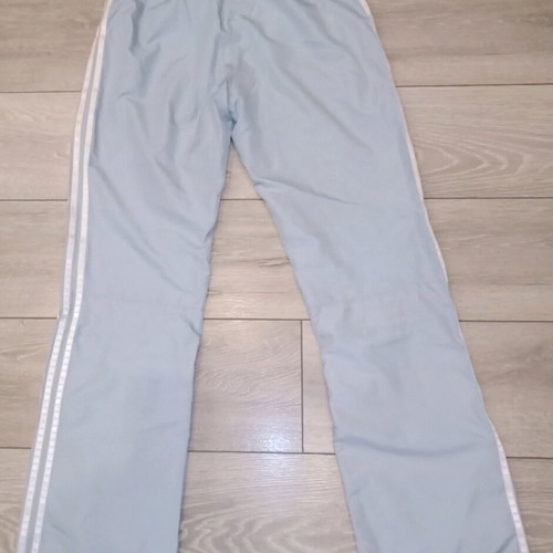 Adidas vintage track pants ice blue with white stripes, used