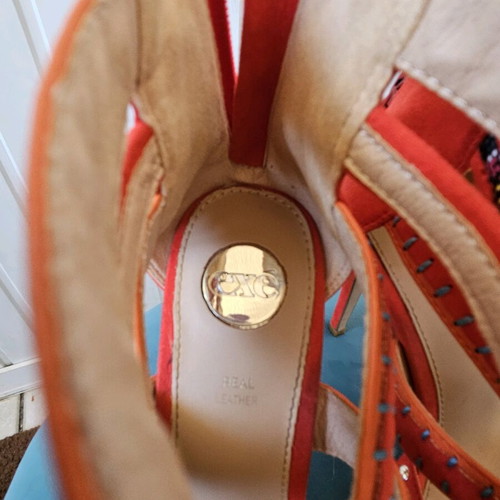 Exte sandals like new, coral color, size 38, genuine leather