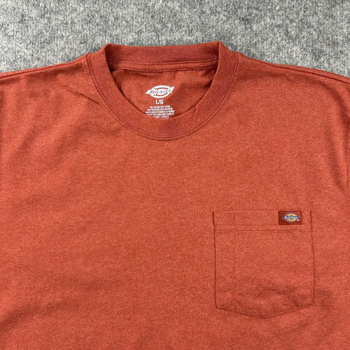 Dickies T-shirt Large with pocket, orange, streetwear workwear
