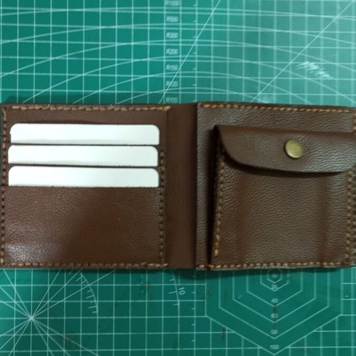 Handmade soft wallet from genuine cow leather, new, brown