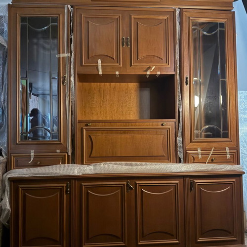 Neoclassical living room unit new, solid walnut wood
