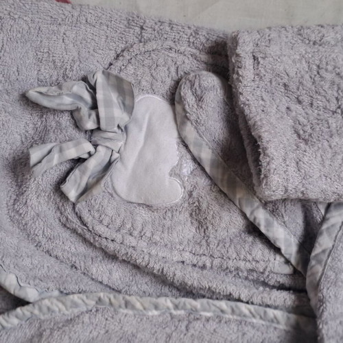Anemos baby bathrobe for 1-2 years, cotton with hood