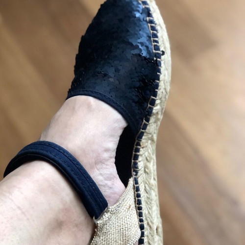 Chipie Blue Sequin Espadrilles Size EU 39 Like New with Box