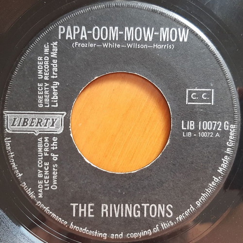 Rivingtons Papa-Oom-Mow-Mow / Kickapoo Joy Juice 7" single used, rare authentic edition