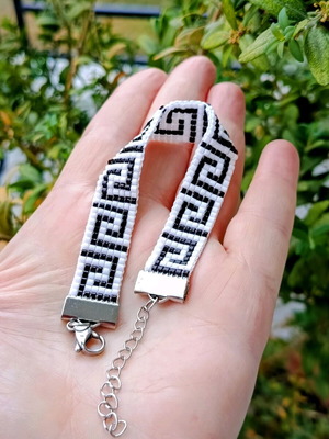 Handmade meander bracelet with Miyuki beads made to order