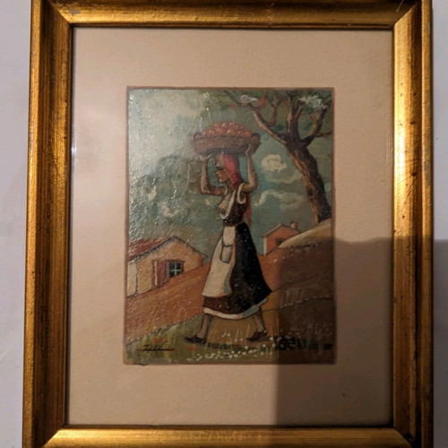 Small painting by H. Zervos like new, signed