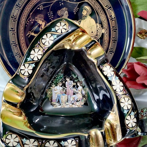 Fakiolas-Greece 24k Gold Collector's Set of Gilded Vessels New