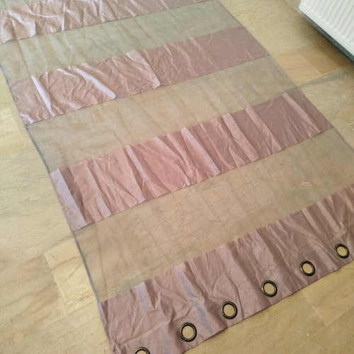 Curtain with rings used, transparent polyester 1.40x2.50