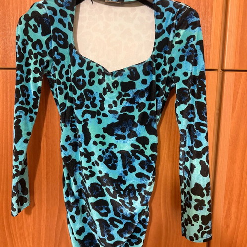 Velvet tiger print dress One Size like new, black and blue