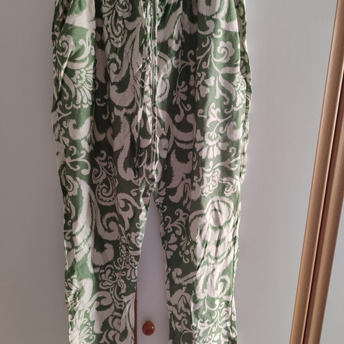 Women's Palazzo Pants new, sizes L and XL, white and green