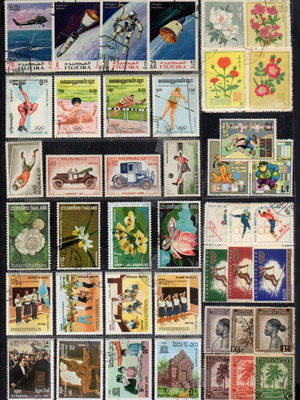 Stamps small collection from Arab Emirates, N. Korea, Monaco and others
