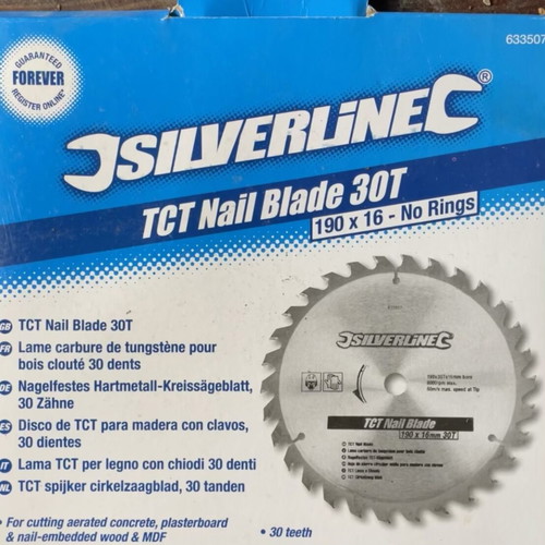 Saw blade used, for wood with nails